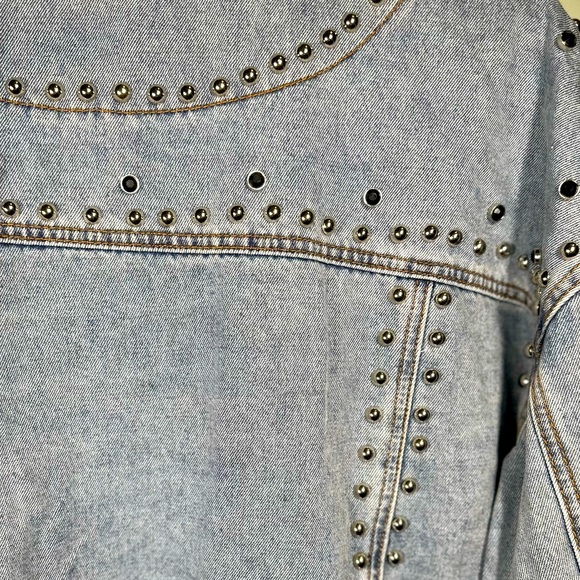 POL Jackets & Coats Designer Pol Boho Chic Metal Rivet Jean Jacket